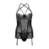 DARING Intimates Porte-Jarretelles avec String Lace and Mesh Noir